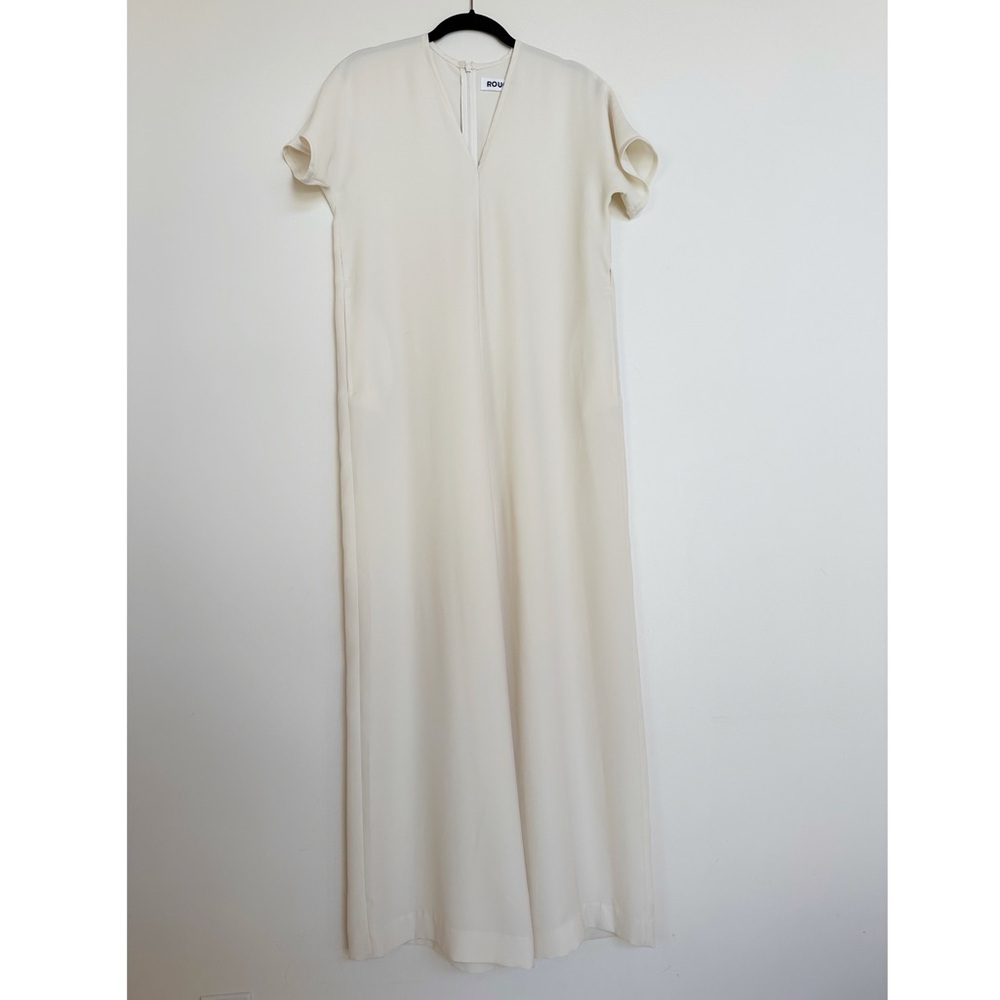 Roucha Jome Draped V Neck Jumpsuit in Ecru Size AA IS 2-4